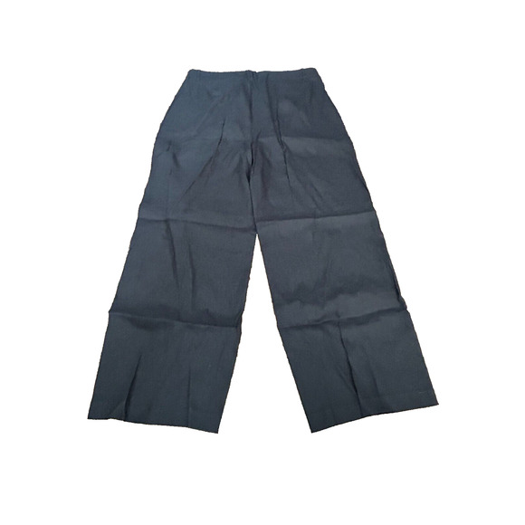 J.Crew Womens Black High Rise Linen Blend Wide Leg Pleated Trouser Pants Size 12 - Picture 4 of 11